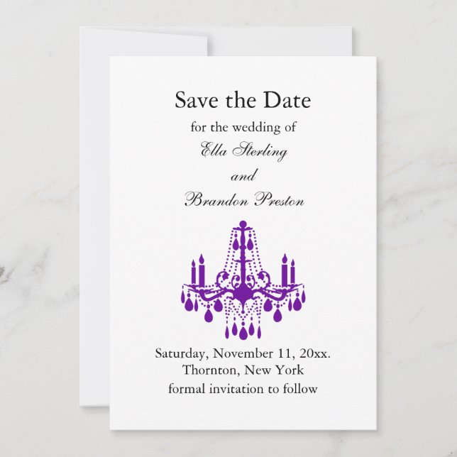 Save The Date Grand Salle de bal Enregistrer la date (violet) (Devant)