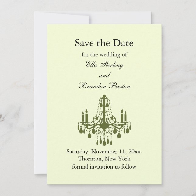 Save The Date Grand Salon de bal Enregistrer la date (vert) (Devant)