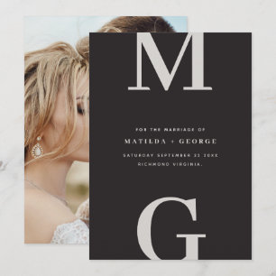 Save The Date Graphisme de typographie photo de mariage avec ini