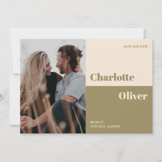 Save The Date Gras couleur typographique éditorial moderne une p