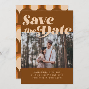 Save The Date Gras Retro Typographie Super Brown Photo Mariage