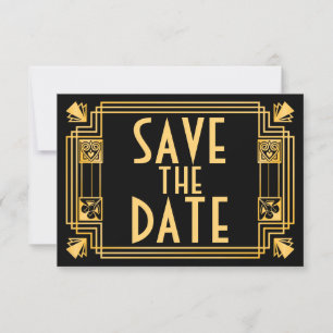 Save The Date Great Gatsby 1920 Mariage Art Déco Enregistrer la