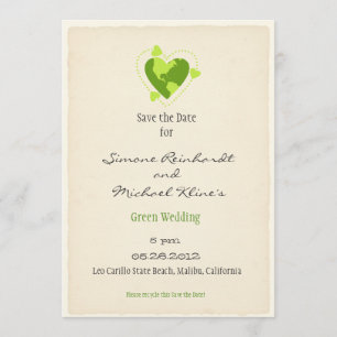 Save The Date Green Eco Friendly Enregistrer la date