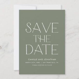 Save The Date Green Elegant Minimal Photo Enregistrer la date