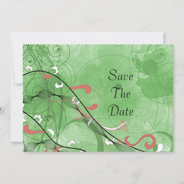 Save The Date Green Fancy Enregistrer la date (Devant)
