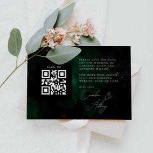 Save The Date Green Magic Gold Qr Code Photo