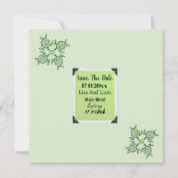 Green Turtle Dot Art Enregistrer La Date,
