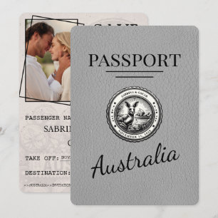 Save The Date Grey Australia Passport Enregistrer La Date