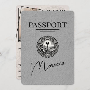 Save The Date Grey Maroc Passeport Enregistrer La Date