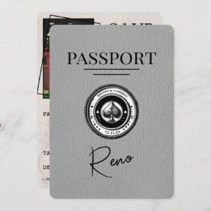 Save The Date Grey Reno Passeport Enregistrer La Date