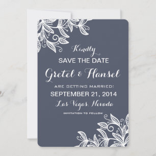 Save The Date gribouillis feuilles en spirale