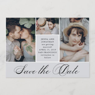 Save The Date Grille élégante 4 Mariage photo Enregistrer la da