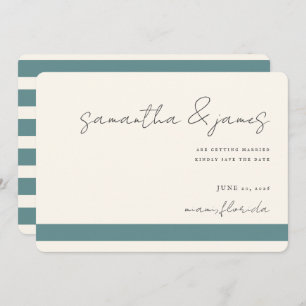 Save The Date Grilles Turquoises brillantes et colorées Script m
