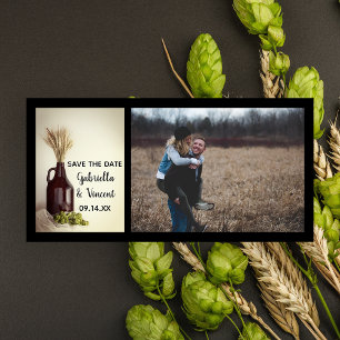 Save The Date Growler Hops Blé Brasserie Mariage Enregistrer la 