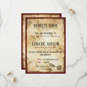 Save The Date Grungy Lunatic Asylve Anniversaire