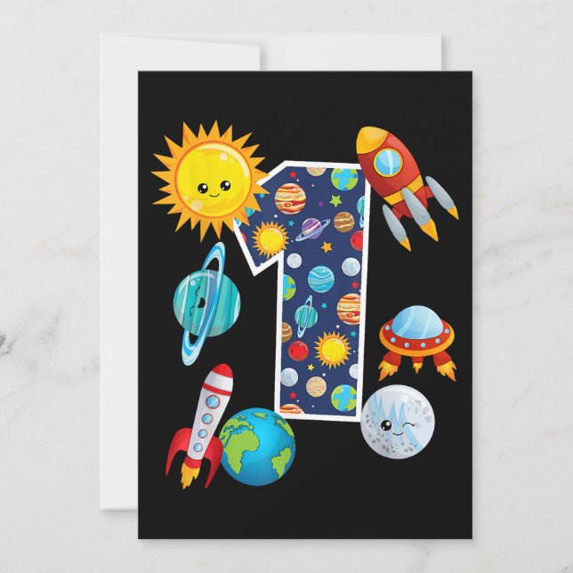 Save The Date Guide de la planète spatiale 1 an 1er anniversaire (Devant)