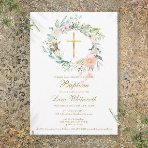 Save The Date Guirlande de baptême ou de christening à motif flo