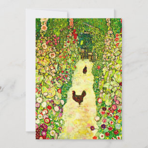 Save The Date Gustav Klimt Garden with Chickens
