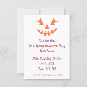 Save The Date Halloween Citrouille Jack-o'-lantern fille personn