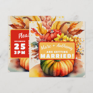 Save The Date Halloween Citrouille Thanksgiving Cornucopia Maria