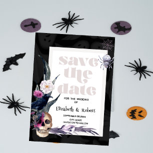 Save The Date Halloween Crâne floral Enregistrer la date