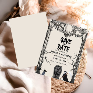 Save The Date Halloween Dark Moody Mariage gothique Enregistrer 