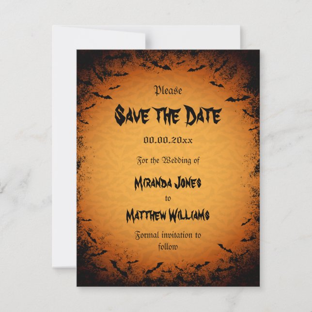 Save The Date Halloween Enregistrer l'invitation Date avec chauv (Devant)
