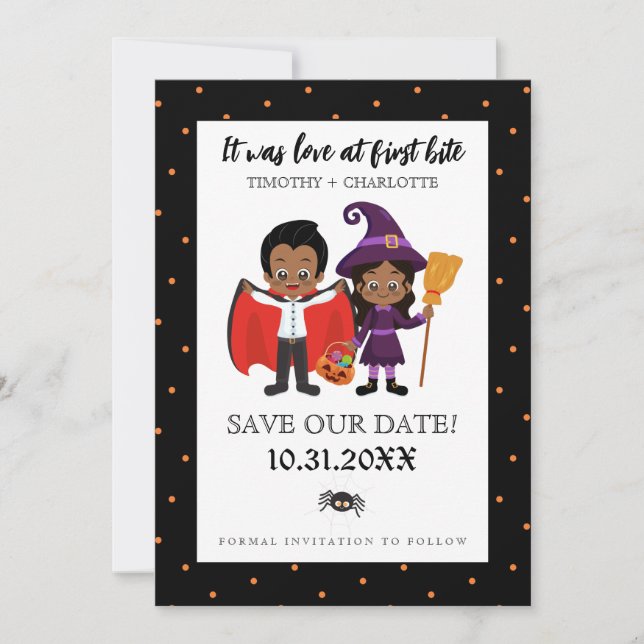 Save The Date Halloween l'amour au premier Mariage (Devant)