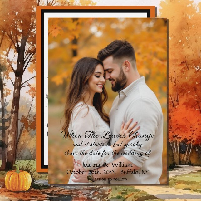 Save The Date Halloween Mariage à thème avec photo Enregistrer l (Créateur téléchargé)