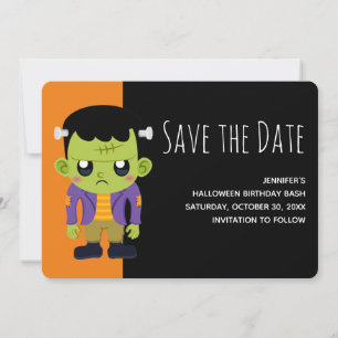 Save The Date Halloween monstre Frankenstein Green