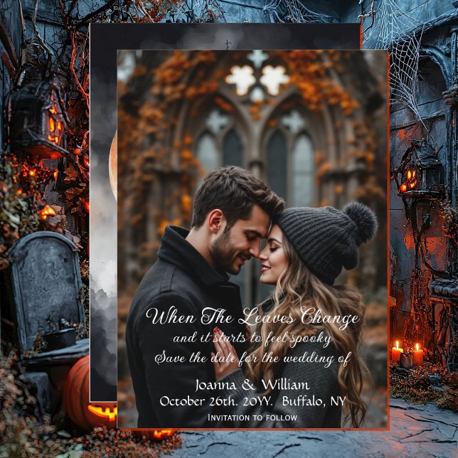 Save The Date Halloween Photo Thématique Mariage Enregistrer La  (Créateur téléchargé)