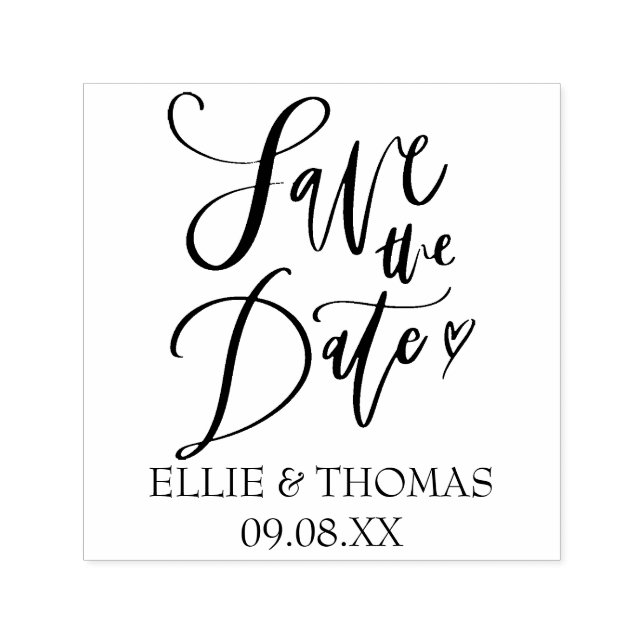 Save the Date Hand Script Heart Self-inking Stamp (Design)
