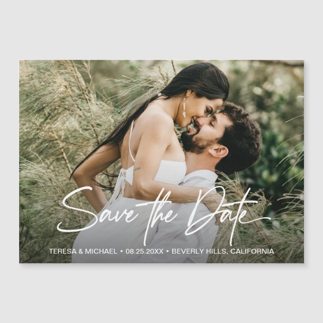 Save the Date Handlettering Engagement Photo (Front)