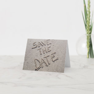 Save The Date Handwritten in the Sand Note Card