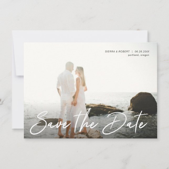 Save the Date Handwritten Pen Script Announcement (Front)