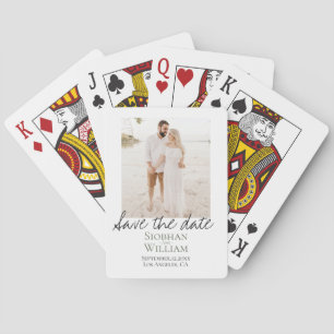 Save The Date Handwritten Personalized Photo Playing Cards