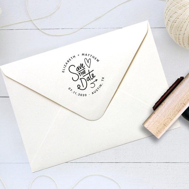 Save the Date Handwritten Wedding Rubber Stamp (Creator Uploaded)