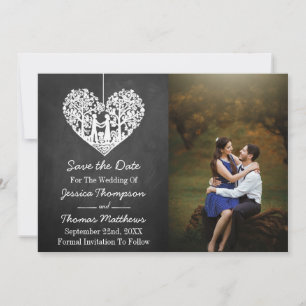 Save The Date Hanging Heart Tree Chalkboard Mariage Collection