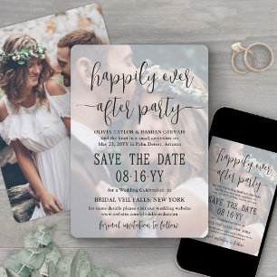 Save The Date Happily Ever After Party 2 Photo Overlay Wedding