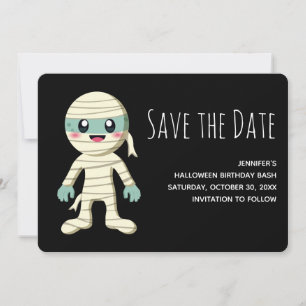 Save The Date Happy Mummy Halloween Monster Enregistrer la date