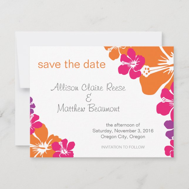 Save The Date Hawaïen Enregistrer la date (Devant)