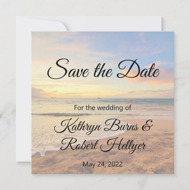 Save The Date Hawaii Sunset on the Beach Économisez la date (Devant)