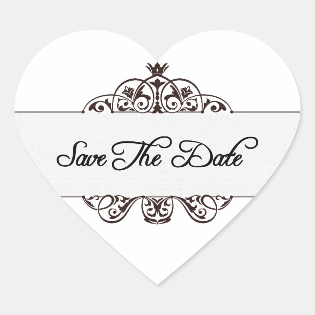 Save The Date Heart Sticker (Front)