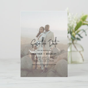 Save The Date Heather Elegant Photo Minimal Mariage moderne