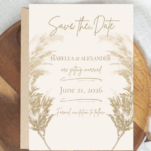 Save The Date Herbe de la Pampa Enregistrez la Date