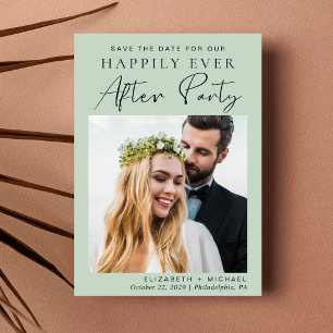 Save The Date Heureusement Jamais Après Mariage Réception Photo 