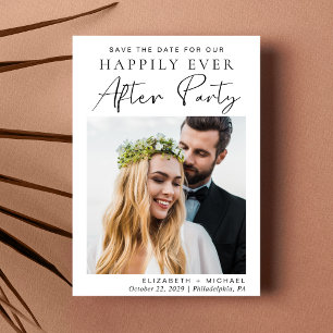 Save The Date Heureux Jamais Après La Réception Photo Mariage
