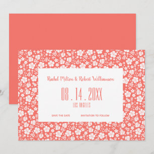 Save The Date Hibiscus Mariage de corail tropical