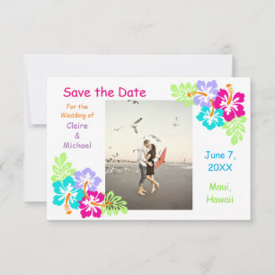 Save The Date Hibiscus tropical - 3x5 Enregistrer la date