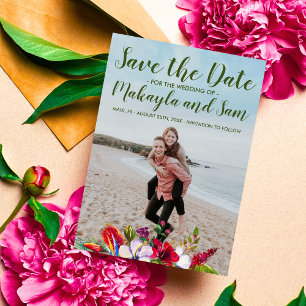 Save The Date Hibiscus Tropical Floral Island Enregistrer La Dat